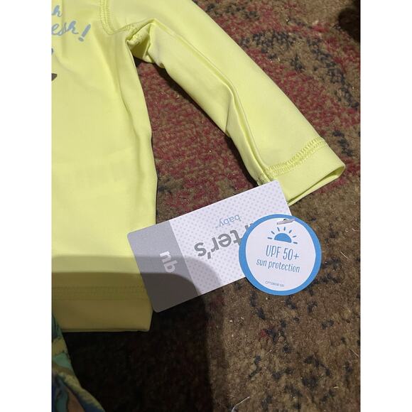 NWt NB newborn 0m carters shark sharks nautical boy rash guard swim suit bathing - Picture 2 of 2